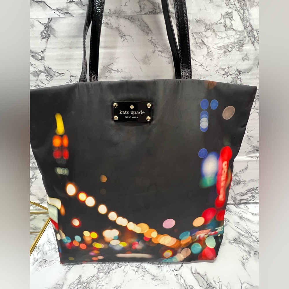 Kate Spade Black City Lights Nylon Medium Tote